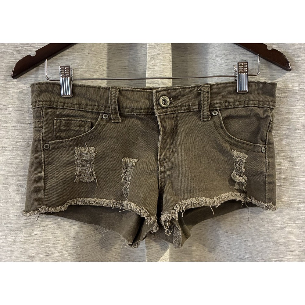 Vintage Y2K Blue Asphalt Low Rise Denim Shorts Size 5 Juniors‎ 2000s Mini Jean